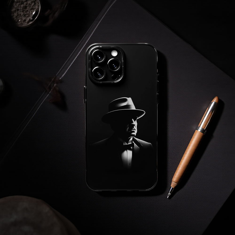 Tough Phone Cases - Mafia Minimalist Black and White Design