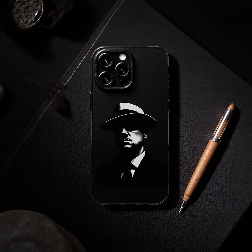 Tough Phone Cases - Mafia Minimalist Black and White Design